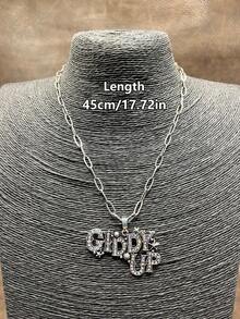 1 件时尚复古西式串珠宝石吊坠项链，适合女士和女孩搭配日常服装、派对配饰、珠宝，是送给家人、朋友或自己的完美礼物 - 西部牛仔風格 - 查看 9