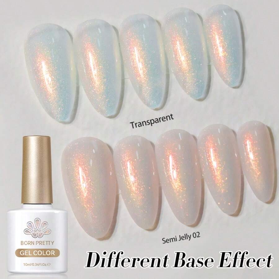 BORN PRETTY BORN PRETTY Esmalte de uñas en gel de 10ml con brillo aurora, ultra brillante, cromado, camaleónico, láser, que se retira con remojo, para arte de uñas UV