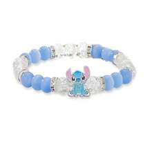 1 pezzo Braccialetto con ciondolo di Stitch Disney, accessorio da festa, braccialetto di cartone animato, braccialetto intrecciato carino fai-da-te, bracciale da donna, regalo per compleanno/San Valentino/Natale