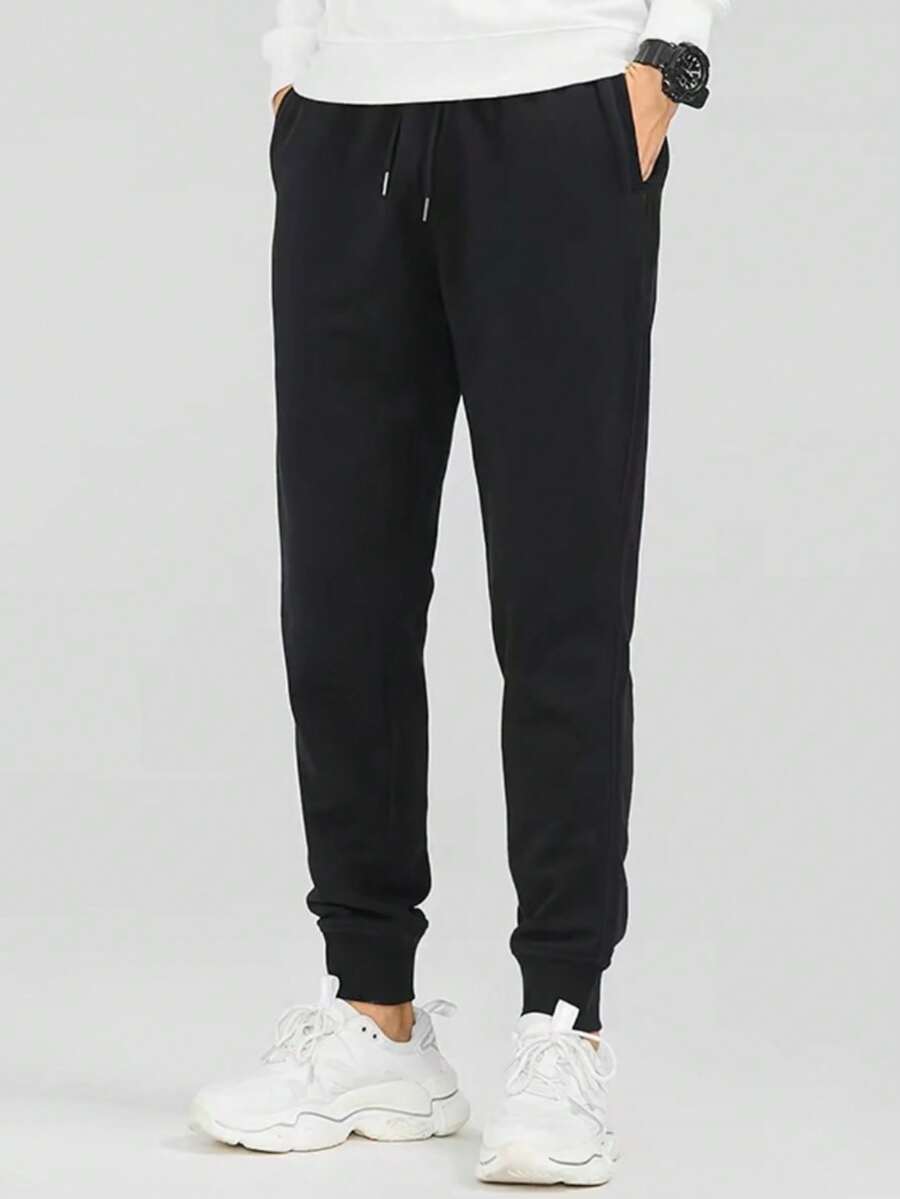 Men's Sweatshirt Jogger Pants Size S-XL - Black - View 1