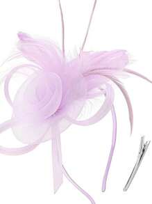 1Pc Fascinator Hat Headpieces Feather Tea Party Hat For Women Horse Racing Kentucky Derby Hat For Women&Girls