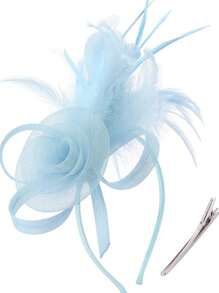 1Pc Fascinator Hat Headpieces Feather Tea Party Hat For Women Horse Racing Kentucky Derby Hat For Women&Girls