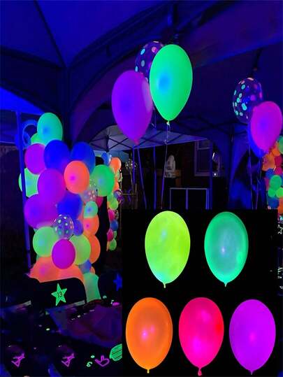 10/30/50 unidades Globos fluorescentes de 12 pulgadas en colores neón UV, decoración para el Día de la Madre, accesorios para fiestas de bar, celebraciones, bodas, cumpleaños y aniversarios