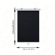 Store occultant sans perçage avec 3 ventouses noires, store enrouleur rétractable portable pour fenêtre, rideau pour la maison, le bureau et la voiture