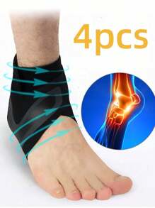 1/2/4pcs Ankle Support Wrap For Men & Women, Breathable & Adjustable For Basketball, Running, Sports Protection & Recovery From Sprains & TwistsFor Outdoor,Sport,Travel,Household,Office,School