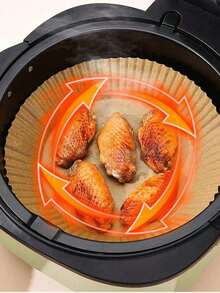 100个一次性空气炸锅，纸质空气炸锅内胆，纸质篮碗，烤盘，烤箱配件，烘焙工具，厨房小工具，厨房配件