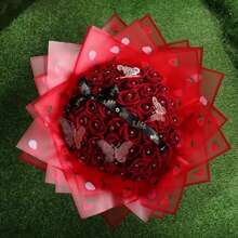20 Stücke/Packung wasserfestes matter Blumen Geschenkpapier, Erdbeerkante, matter Papier für Blumensträuße