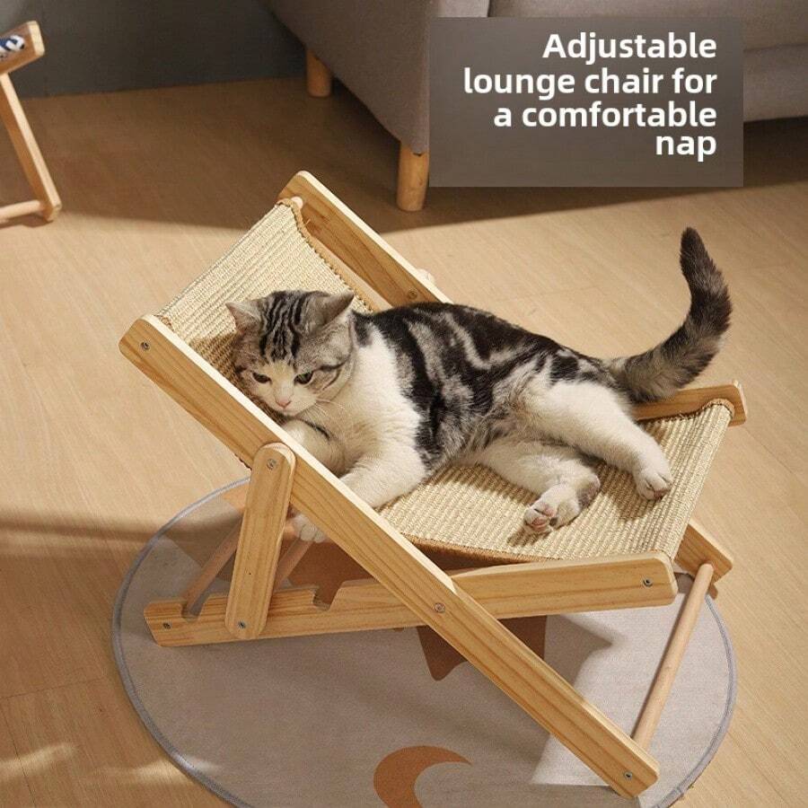 4 合 1 猫抓柱、猫抓垫、实木和剑麻猫床、防抓、适合小猫、猫屋、宠物用品