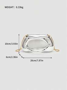 1pc Acrylic Handbag - An Ideal Choice For Valentine's Day, Comfortable & Fashionable, Stylish Clutch, Personalized Gift Option, 2025 Accessory, Fashionable Style Suitable For All Occasions, Affordable Luxury Feel, Rebellious Party Bag, Perfectly Suitable For Parties, Weddings, Galas, Dinners/Events, Elegant Ladies Bag - Silver - View 8