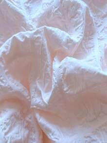 3-Piece Plaid Gauze Bedding Set With Ruffle Duvet Cover And Pillowcases - Pink - View 8