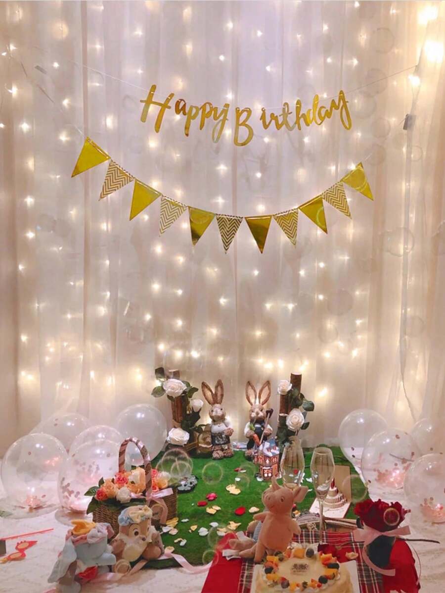 2pcs - Golden Birthday Party Banners, Birthday Party Decoration Banners