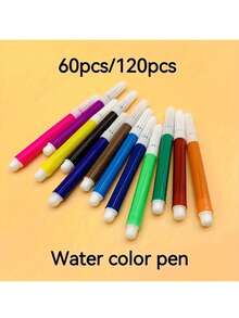 60/120 Farben Mini Wasserfarben Stift Set, leuchtende waschbare Farben zum Malen, Ausmalen, Kalligraphie, Basteln, Journaling und Gruppenkunstaktivitäten - Verschiedenfarbig - Übersicht 5