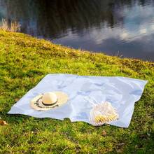 1 件“蓝紫渐变鱼鳞纹、彩色扇贝壳纹、浅蓝底色爱心纹、蓝粉白格纹、粉底妆爱心蝴蝶结纹沙滩垫，海滩休闲最佳选择”波西米亚风情，采用 100% 涤纶材质，防水、快干、可水洗、可机洗野餐垫，非常适合户外露营、海滩度假 - 彩色 - 查看 6