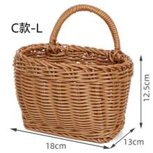 1/3 Stücke Wandaufhänge Korb Set, verschiedene Stile verfügbar, gewebte Plastik-Rattan-ähnliche an der Wand montierte Organizer Körbe, handgefertigte Hängecontainer für Küche, Ingwer Knoblauch Obst Blumen, Mehrzweck Aufbewahrungsregale, perfekt als Geschenk zu Weihnachten/Halloween