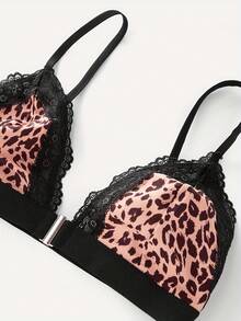 Women Leopard Print Front-Closure Comfortable Lingerie - Camel - View 6