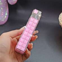 1 pezzo Custodia per sigarette con strass, capacità di 20 sigarette, apertura automatica, scatola sottile per sigarette lunghe, custodia per sigarette con decorazioni in strass creativa per donne, accessori per fumatori, accessori per fumatori femminili, porta sigarette, custodia portasigarette