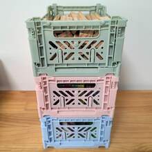 Multipurpose Foldable Storage Basket, Solid Color, Home Use