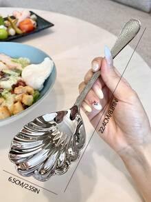 1 件/2 件不锈钢公勺套装，8.8 英寸（22.4 厘米）超大号食品服务勺、烹饪勺、意大利面勺、自助餐饮用具、餐具、18/8 不锈钢、学校用品 - 彩色 - 查看 7