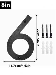1 paquete 5/8/10pulgadas, números de casa para exteriores, número de habitación flotante moderno, para buzón de exterior, decoración de puerta de pared, garaje y puerta, negro recubierto, señalización de visibilidad para el 911 con kits Nail