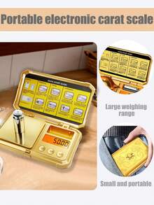 1个迷你电子秤，黄金秤，珠宝秤，粉末秤，咖啡秤，双用途金银喷枪，适用于日常测量贵金属、珠宝、小型首饰，不含电池 - 彩色 - 查看 2