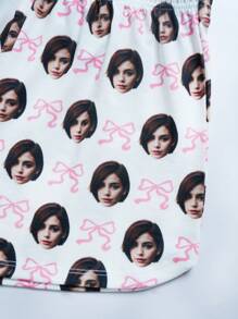 Women's Shorts With Personalized Photo/Portrait/Face Replacement Graphic, Lightweight Breathable Comfortable Fabric, Great Gift For Friends, Partners, Parties, Mother's Day, Christmas