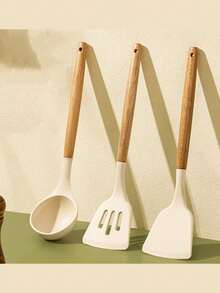 厨房用具套装，3 件套不粘硅胶厨房烹饪用具，厨房铲子烹饪用具套装，硅胶厨房小工具 - 彩色 - 查看 10