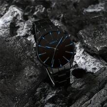 3pcs/Set Men's Silver Stainless Steel Strap Quartz Watch Set, Simple Business Style, Party Decoration Gift - Silver - View 4