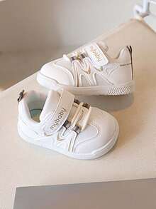 1 Pair Unisex Fashion Breathable Soft Sole Sneakers With Hook And Loop Closure, Non-Slip Insole, Baby Toddler Indoor & Outdoor Walking/Running Shoes, Suitable For Spring & Autumn