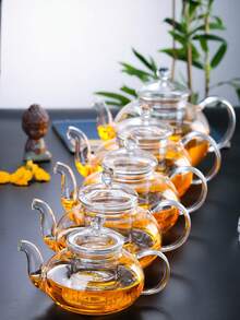 High Borosilicate Glass Teapot Set, Heat Resistant Glass Flower Tea Pot With Filter, Gongfu Tea Set Back To School - Multicolor - View 6