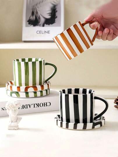 1 st kaffekopp, koreansk asymmetrisk handplockad enkel mugg, härlig, fräsch, elegant kaffeservis, teservis, lämplig för familj, vänner, kafé, kök, familjeafternoon tea, fotografering, födelsedagspresenter tillbaka till skolan