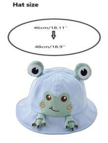 1pc Toddler 3D Frog Decor Cute Sun Hat, Versatile For Spring/Summer Outdoor Activities, Baby Sun Ion Bucket Hat - Frog - View 3