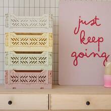 Multipurpose Foldable Storage Basket, Solid Color, Home Use