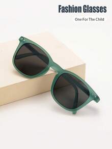 1 Pair Unisex Kids Rectangular PC Glasses, Fashion, Suitable For Daily, Vacation, Party Use - A - View 5