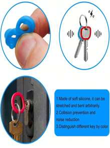 20pcs/Set 10-Color Silicone Elastic Key Covers, Waterproof Key Protectors, Key Ring Organizers Car Accessories Bag Charm School