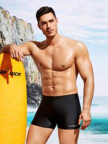 Men's Quick Dry Swim Trunks,Breathable Elastic Waistband And Compression,Suitable For Summer Training,Hawaiian - Black - View 4