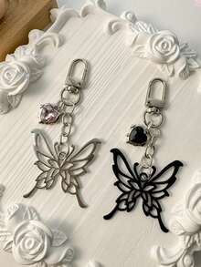 Butterfly Car Key Chain ID Card Holder Earphone Cover Luxury Handbag Charm Keyring Y2K Bows - Multicolor - View 1