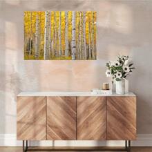 Aspen Trees In Colorado On A Beautiful Fall Day Poster Framed Wall Art - 1 Poster Artwork Canvas Print - Home Living Room Office Cafe Wall Decor, Perfect Gift And Home Decor, Ready To Hang