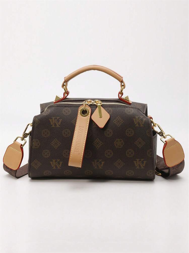 Clover Crossbody Bag, Fashion Women Shoulder Bag, Pillow Style Casual Messenger Bag For Shopping & Everyday Use By Young Girls , Bags Ladies Elegant , Valentine's Day, Bags Ladies Elegant - Coffee Brown - View 3