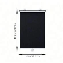 Store occultant sans perçage avec 3 ventouses noires, store enrouleur rétractable portable pour fenêtre, rideau pour la maison, le bureau et la voiture