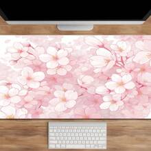 Cute Pink Sakura Mouse Pad, Floral Flowers Mouse Pad, Cherry Blossom Mousepad, Aesthetic Desk Decor, Anti Slip Rubber Base Mice Pad For Computer Office Girl