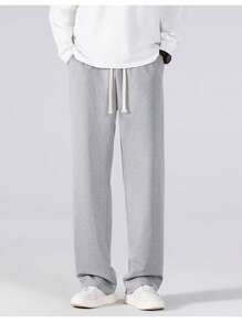 Set de 3 bucăți de pantaloni lungi sport cu șnur largi, cu talie plată, combinație multicoloră, pantaloni de sport ocazional în aer liber versatili, set de 3 piese confortabili și respirabili, potriviti pentru sporturi în aer liber și ieșiri zilnice.