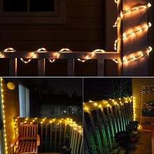 8 Modes Solar LED Light Strings - 50/100/200/300 LED Beads, Flexible Waterproof Fairy Lights For Garden, Wedding, Christmas And Halloween Decor, Multi-Color Hanging Solar Outdoor Lighting