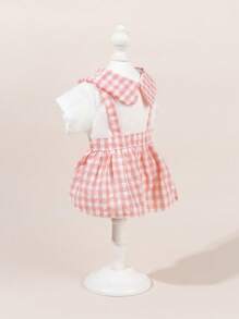 1 Set Dog Cat Cute Printed Dress With Bow Tie Pet Apparel