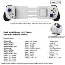 Type-C Phone Gaming Controller Works With Apple Phone 17/16/15 Series & Android  (USB-C) Mobile Game Controller , Remote Play,  Android Gamepad With Hall Joystick/Trigger - 白色 - 查看 8