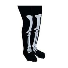 Skeleton Tights, Costume, Child, Bone Tights - Black and White - View 1