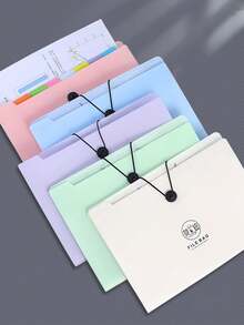 1pc Solid Color Accordion Document File Folder, A4 Zipper Organizer Bag, Student Test Paper Holder, Large Capacity Storage, Certificate Collection, Multi-Layer Buckle Portfolio, Subject Divider Binder, Cartoon Transparent Sleeve, 8/12 Slots Optional, Pastel Japanese Style, Muted Color Tones, Business File Folder, Music Score Holder, Maternity Record Book, Compartment Organizer, Creative Briefcase, Expandable Snap Closure, Waterproof Anti-Dirty, School Prizes, Back To School/Graduation Gifts, Unisex,School Supplies - Multicolor - View 3