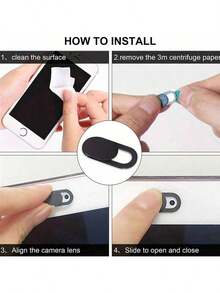 2pcs Ultra Thin Web Camera Cover Slides - PVC Camera Privacy Stickers, Fit For Universal Devices, Easy To Attach, Fashionable & Discreet Design - Multicolor - View 5