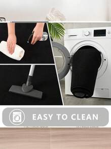 1pc Luxury Velvet Plush Area Rug, Convenient Foldable Washable Carpet, Suitable For Bedroom Living Room, High Quality Black Color, Home Decor Accessory
