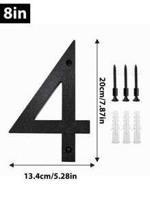 1 paquete 5/8/10pulgadas, números de casa para exteriores, número de habitación flotante moderno, para buzón de exterior, decoración de puerta de pared, garaje y puerta, negro recubierto, señalización de visibilidad para el 911 con kits Nail
