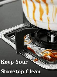 50/30/10件一次性铝箔燃气灶防油罩方形耐高温煤气灶防水防油罩清洁垫适用于厨房炉灶 - 彩色 - 查看 5